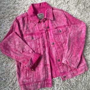 Hot pink oversized denim jacket!
